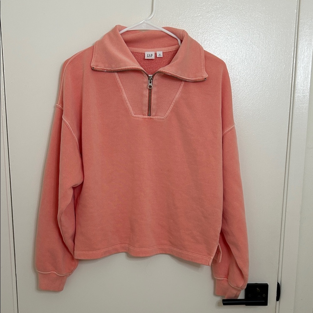 Gap Salmon Pink 1/4 Zip Sweatshirt Size XS